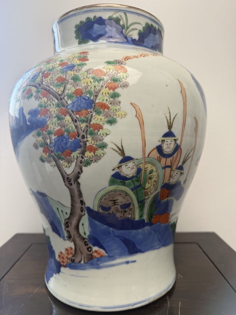 古玩陶瓷青花五彩將軍罐拍賣，當(dāng)前價(jià)格35000元
