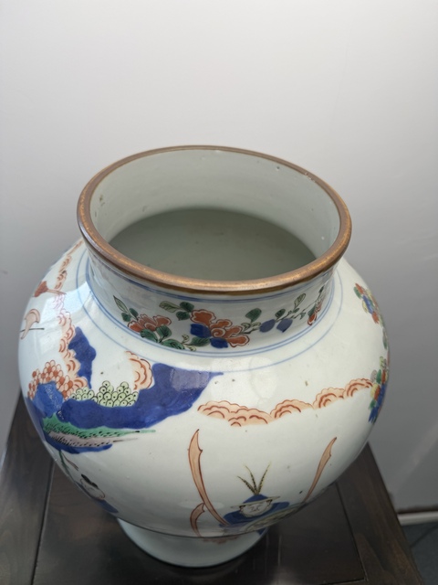 古玩陶瓷青花五彩將軍罐拍賣，當(dāng)前價(jià)格35000元