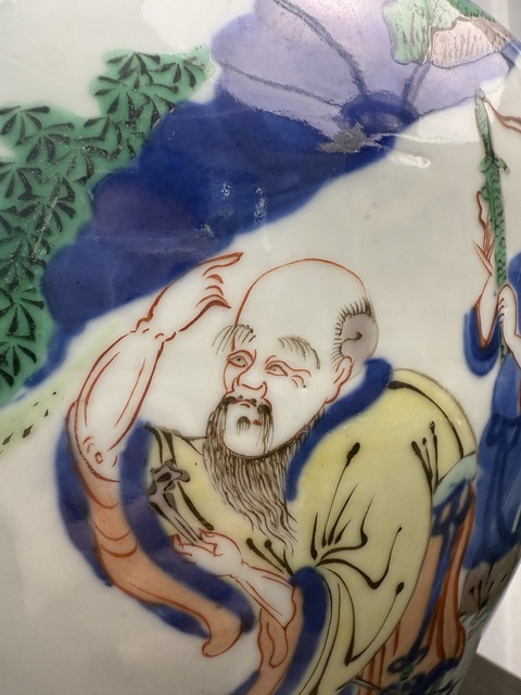古玩陶瓷青花五彩將軍罐拍賣，當(dāng)前價(jià)格35000元