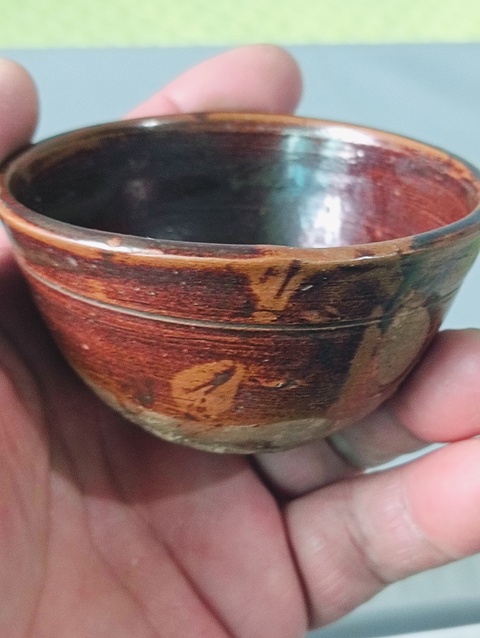 古玩陶瓷褐釉茶碗拍賣，當前價格138元