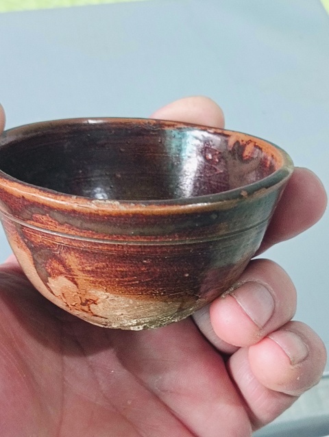 古玩陶瓷褐釉茶碗拍賣，當前價格138元