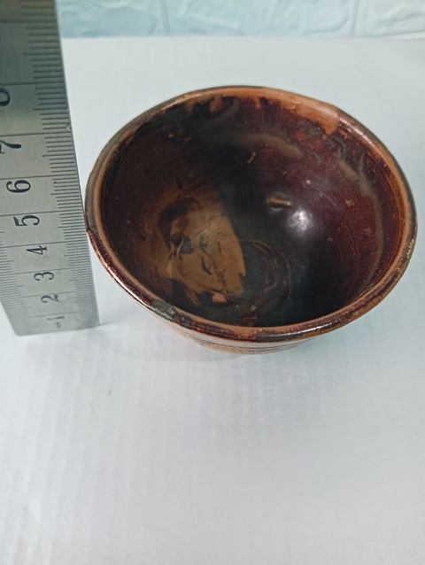 古玩陶瓷褐釉茶碗拍賣，當前價格138元