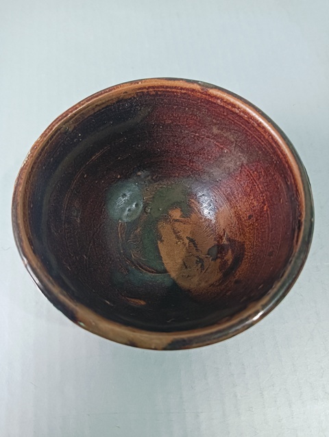 古玩陶瓷褐釉茶碗拍賣，當前價格138元