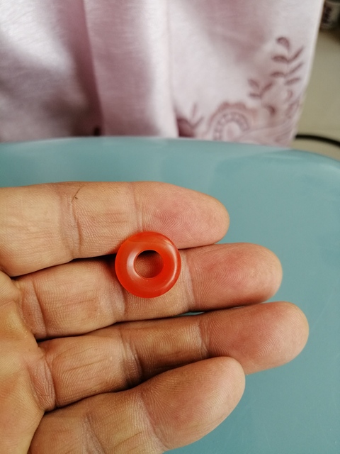 古玩玉器清代紅瑪瑙“平安扣”拍賣，當前價格666元