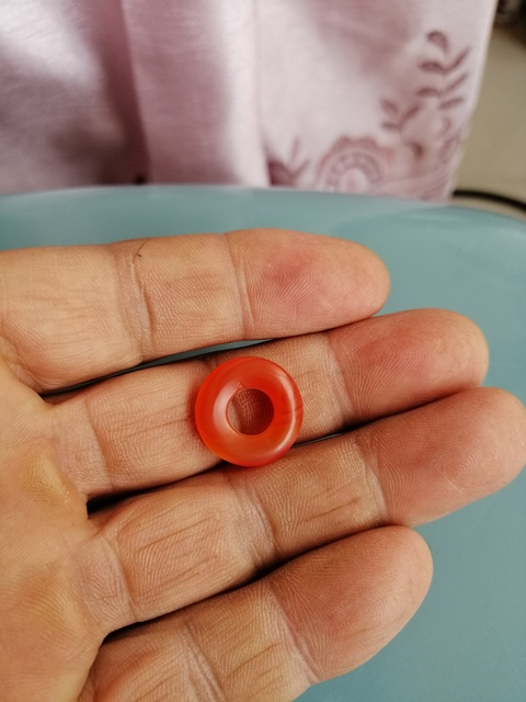 古玩玉器清代紅瑪瑙“平安扣”拍賣，當前價格666元