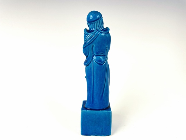 古玩陶瓷民國·孔雀藍鐵拐李造像拍賣，當前價格1388元