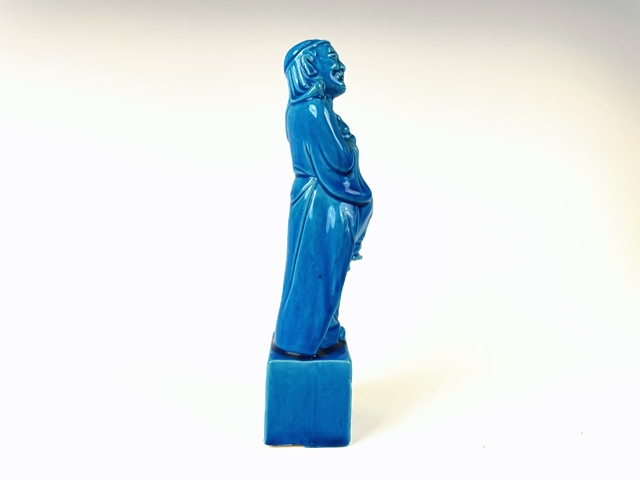 古玩陶瓷民國·孔雀藍鐵拐李造像拍賣，當前價格1388元