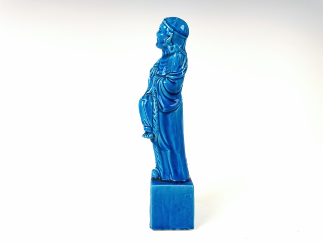 古玩陶瓷民國·孔雀藍鐵拐李造像拍賣，當前價格1388元