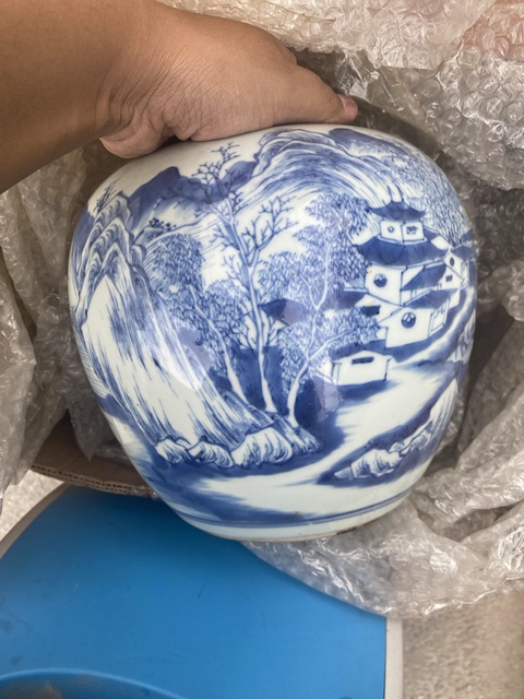 古玩陶瓷清康熙·青花山水人物紋罐拍賣,當(dāng)前價格5200元