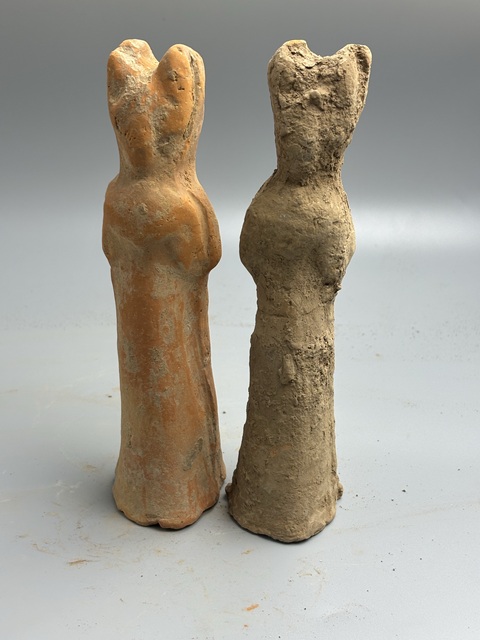 古玩陶瓷兩個小丫鬟真品鑒賞圖