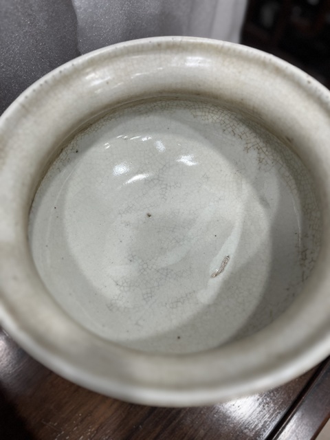 古玩陶瓷哥釉地青花雙鋪首圈足香爐拍賣,當(dāng)前價格8600元