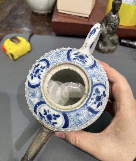 古玩陶瓷青花壺（殘補）真品鑒賞圖