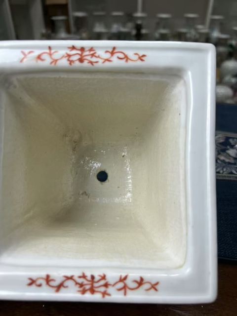 古玩陶瓷粉彩無雙譜人物花盆真品鑒賞圖