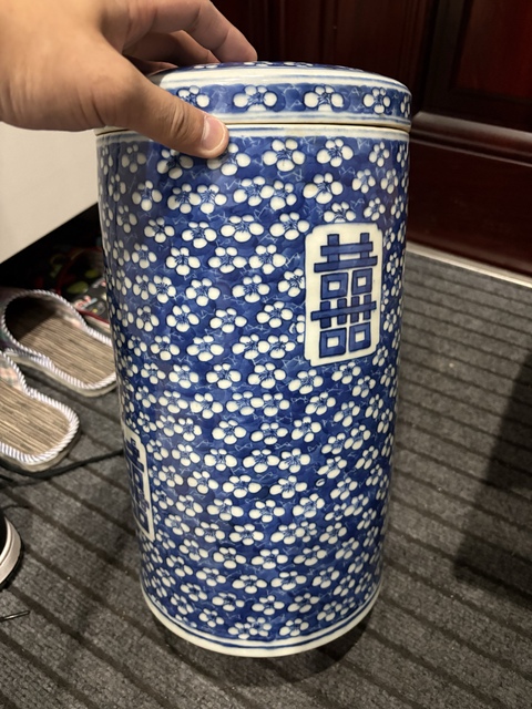古玩陶瓷青花蓋缸真品鑒賞圖
