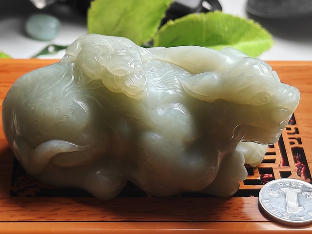 古玩玉器天然和田玉瑞獸題材把件擺件(帶和田玉鑒定證書)拍賣,當前價格1200元