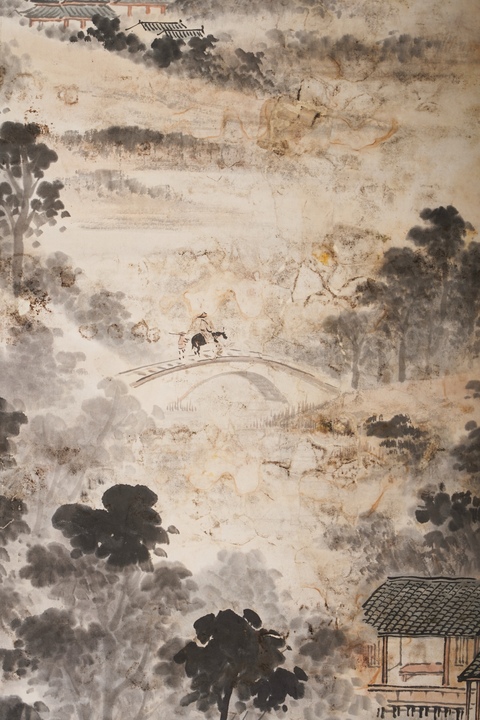 古玩字畫雨后青山分外明真品鑒賞圖