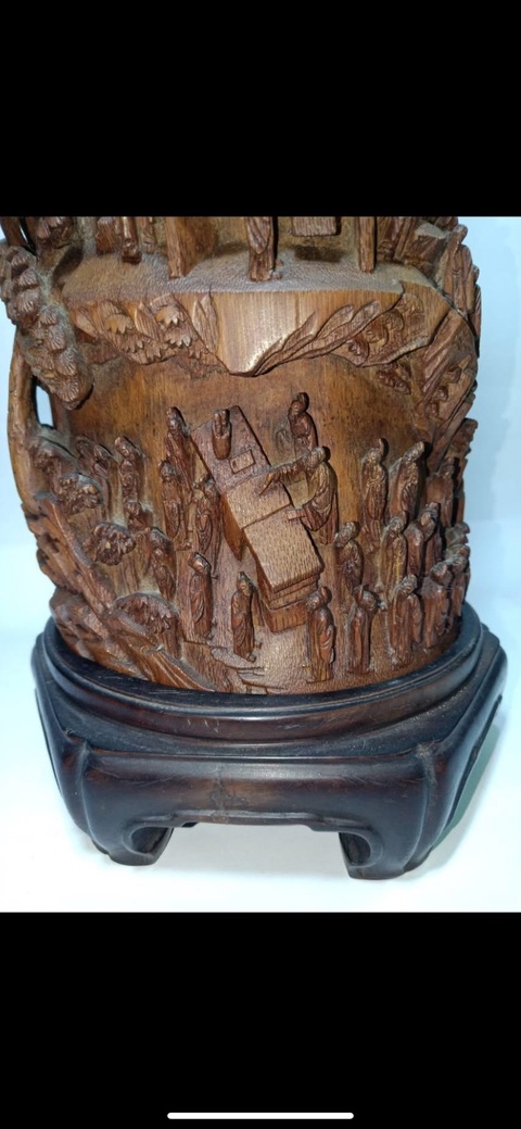 古玩雜項竹雕山子真品鑒賞圖