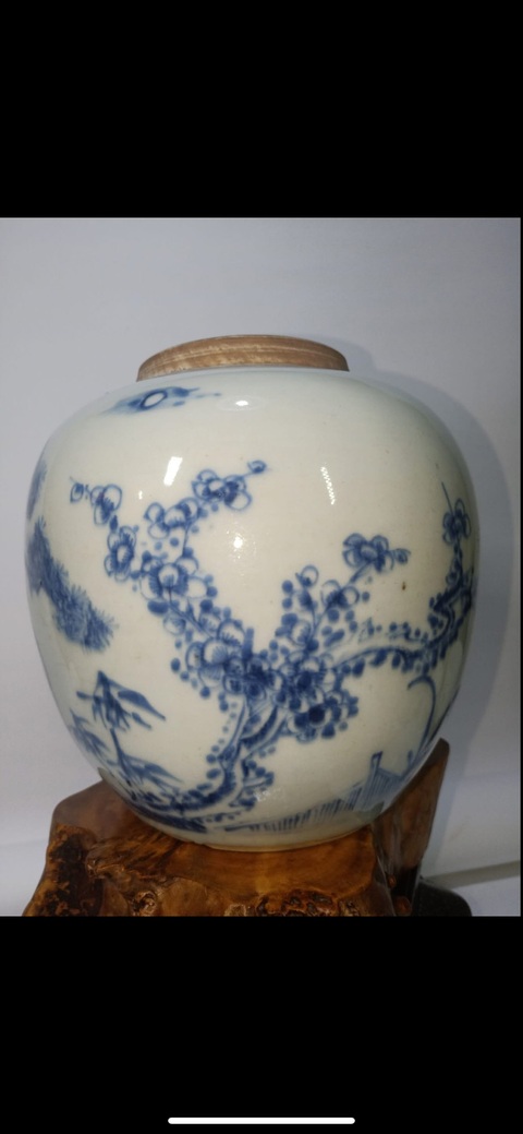 古玩陶瓷青花歲寒三友罐,疑似復(fù)窯真品鑒賞圖