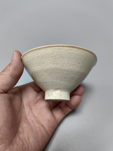 古玩陶瓷南宋-青白釉斗笠盞拍賣,當前價格5700元