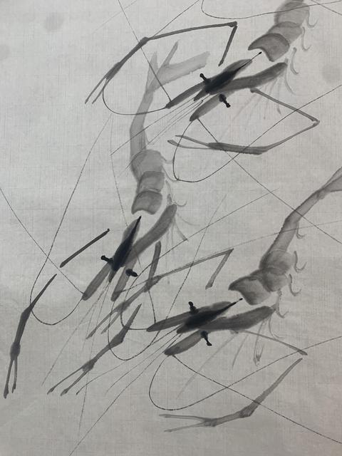 古玩字畫白石孫女齊慧娟 墨蝦圖拍賣，當前價格0元