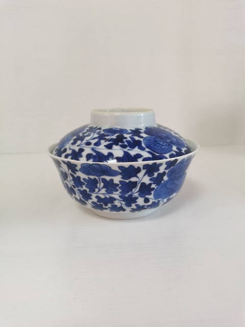 古玩陶瓷清光緒若深珍藏青花蓋碗拍賣,當前價格1800元