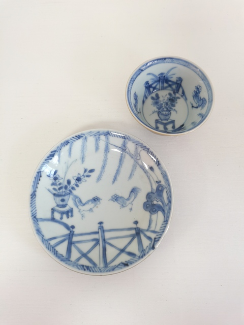 古玩陶瓷清康熙斗雞圖青花杯碟一套拍賣,當(dāng)前價(jià)格2960元