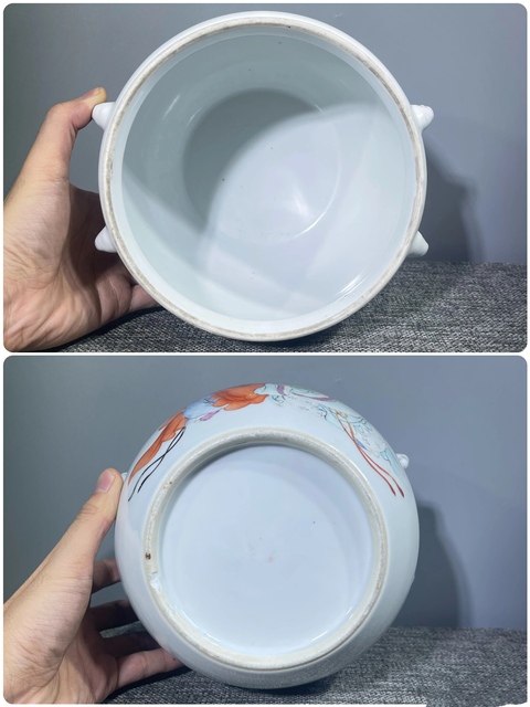 古玩陶瓷和合二仙四系粥罐真品鑒賞圖