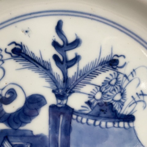 古玩陶瓷康熙青花盤真品鑒賞圖