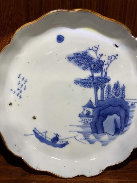 古玩陶瓷明崇禎山水紋青花盤拍賣,當前價格12800元