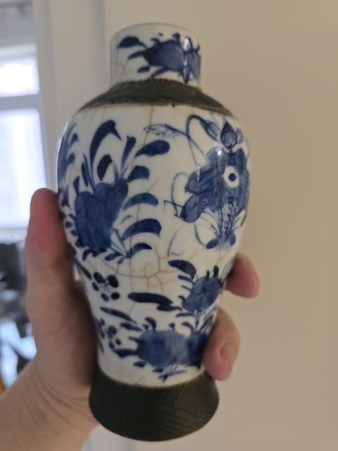 古玩陶瓷哥釉鐵銹釉青花瓶拍賣,當前價格1500元