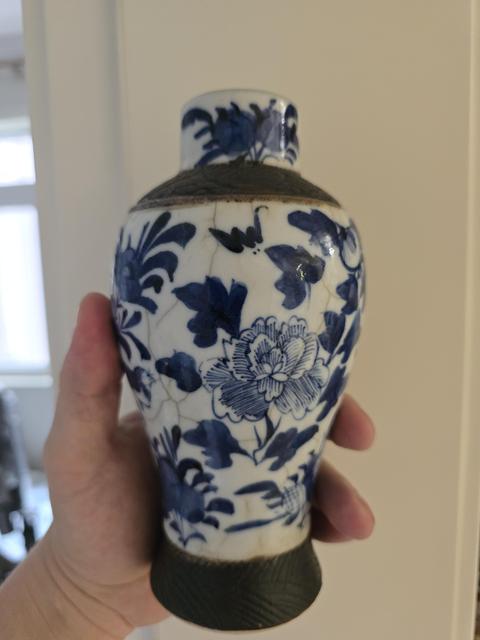 古玩陶瓷哥釉鐵銹釉青花瓶拍賣,當前價格1500元