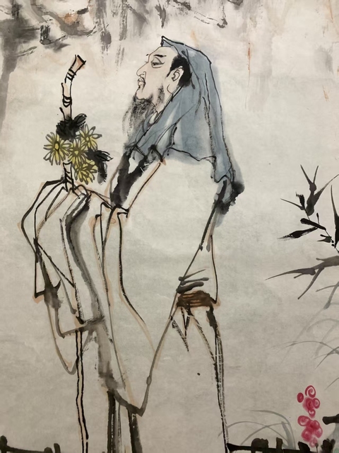 古玩字畫吉林籍深圳名家 中美協(xié)會員 深圳畫院副院長 楊沙先生 陶淵明采菊圖 手工原裱立軸拍賣,當前價格9998元