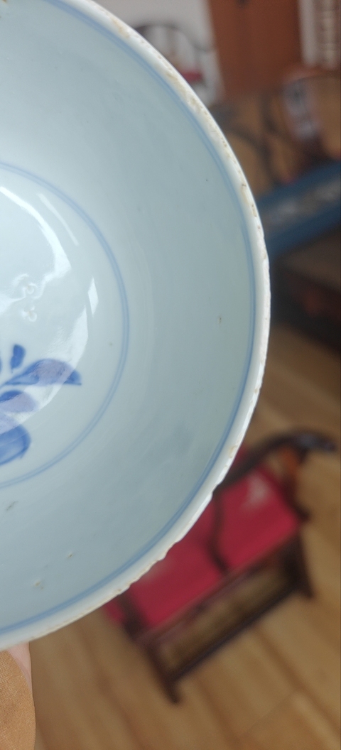 古玩陶瓷青花三多壽字紋茶碗真品鑒賞圖