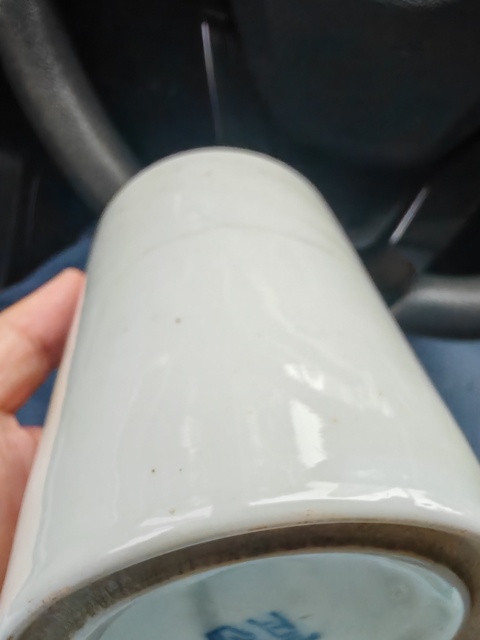 古玩陶瓷青花蟲草紋筆筒真品鑒賞圖