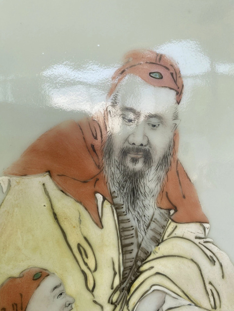 古玩陶瓷民國 粉彩人物紋瓷板真品鑒賞圖