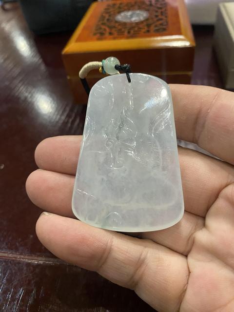 古玩玉器天然翡翠“觀音牌”真品鑒賞圖