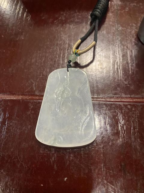 古玩玉器天然翡翠“觀音牌”真品鑒賞圖
