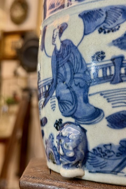 古玩陶瓷人物紋青花香爐拍賣，當前價格16000元