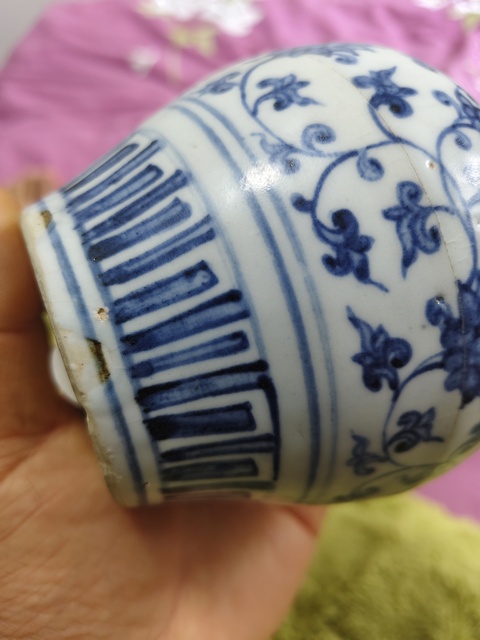 古玩陶瓷明中期 青花纏枝花卉紋罐拍賣,當前價格35000元