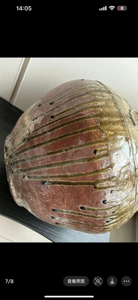 古玩陶瓷青釉雙耳漢壺真品鑒賞圖