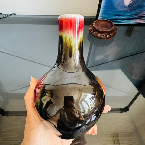 古玩陶瓷三陽開泰天球瓶真品鑒賞圖