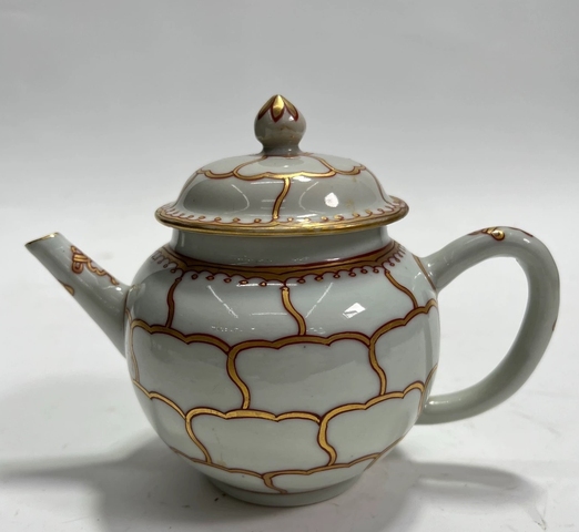 古玩陶瓷清乾隆 描金月華紋執(zhí)壺真品鑒賞圖