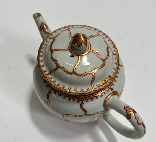 古玩陶瓷清乾隆 描金月華紋執(zhí)壺真品鑒賞圖