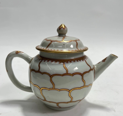 古玩陶瓷清乾隆 描金月華紋執(zhí)壺真品鑒賞圖