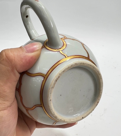 古玩陶瓷清乾隆 描金月華紋執(zhí)壺真品鑒賞圖