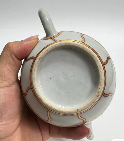 古玩陶瓷清乾隆 描金月華紋執(zhí)壺真品鑒賞圖