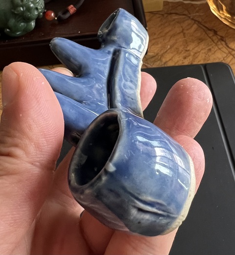 古玩陶瓷藍(lán)釉筆山真品鑒賞圖