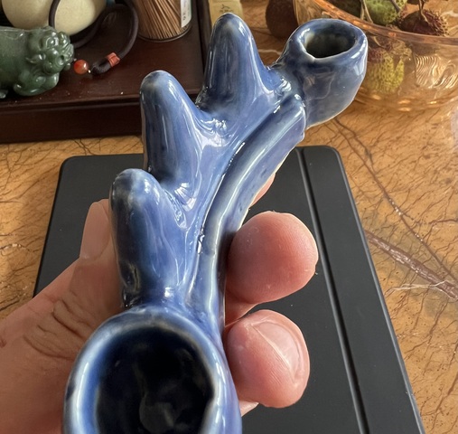 古玩陶瓷藍(lán)釉筆山真品鑒賞圖
