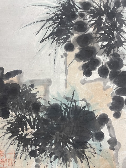 古玩字畫潘天壽款禿鷲真品鑒賞圖