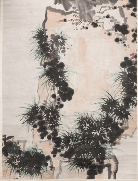 古玩字畫潘天壽款禿鷲真品鑒賞圖